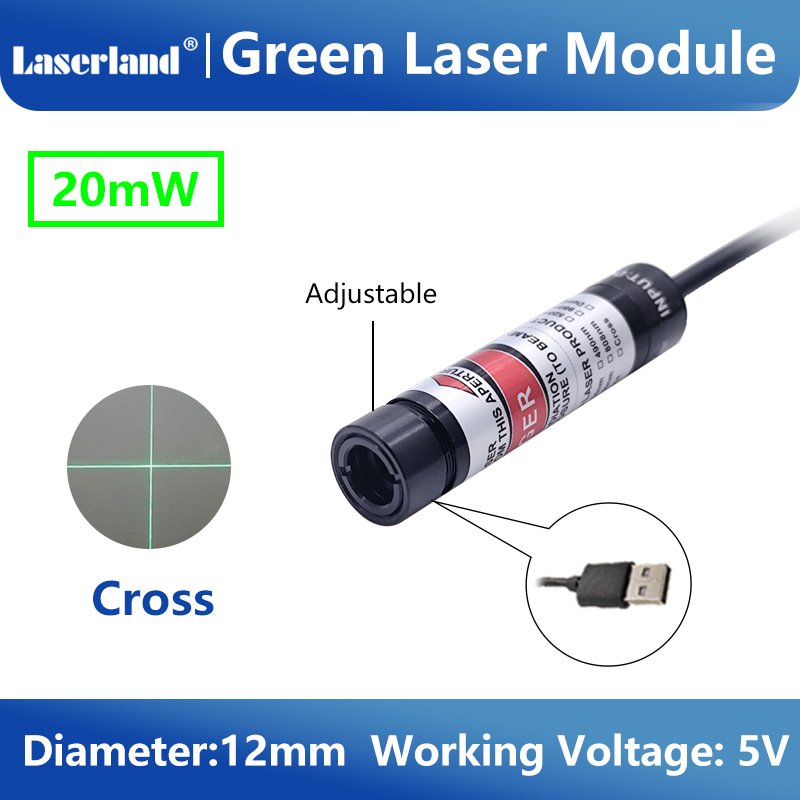 12mm Green Cross Laser Module for Garment Production Heat up Screen Printing Fabric Alignment (USB) - Image 7