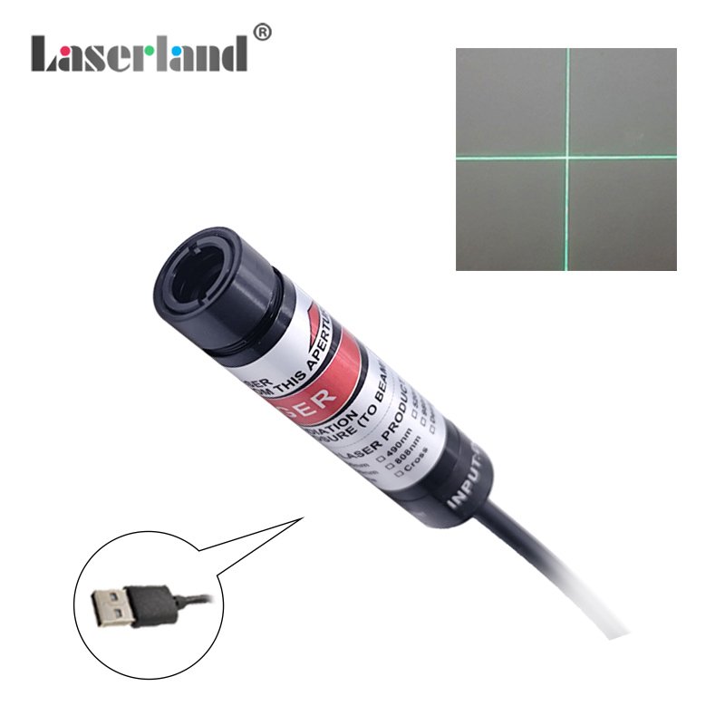 12mm Green Cross Laser Module for Garment Production Heat up Screen Printing Fabric Alignment (USB)