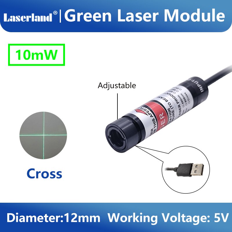 12mm Green Cross Laser Module for Garment Production Heat up Screen Printing Fabric Alignment (USB) - Image 5