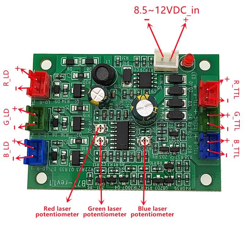 RGB White Laser Diode Module 520nm 450nm 638nm Red Green Blue Laser Drive Circuit 300mW TTL Light Combining - Image 2