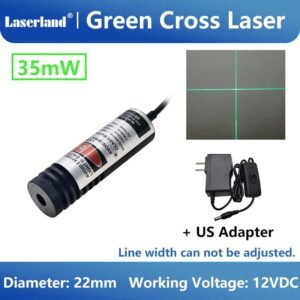22mm Green Cross Hair Laser Module for Heat Press Fabric Marking Positioning - US Adapter